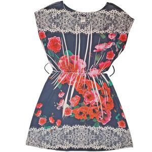 Y2k Celine Dress Size S Rose Whimsigoth Lace Sublimation Stretch Fairy Womens